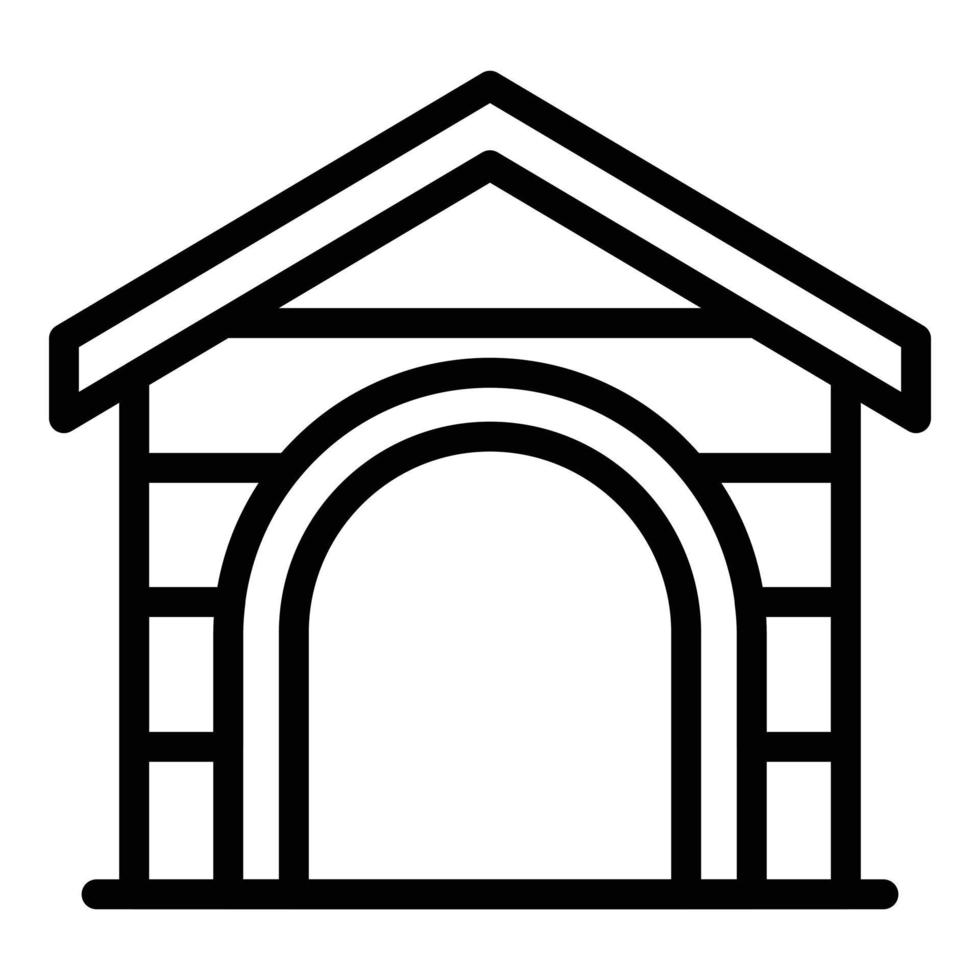 Puppy house icon outline vector. Dog pet vector