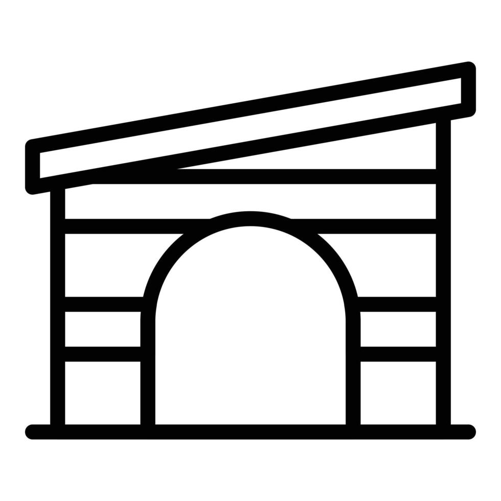 Dog kennel icon outline vector. Pet house vector