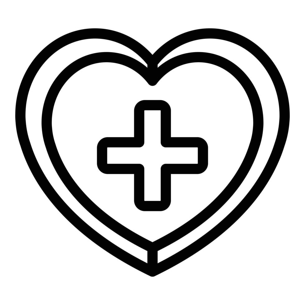 Medical heart icon outline vector. Human cardiac vector