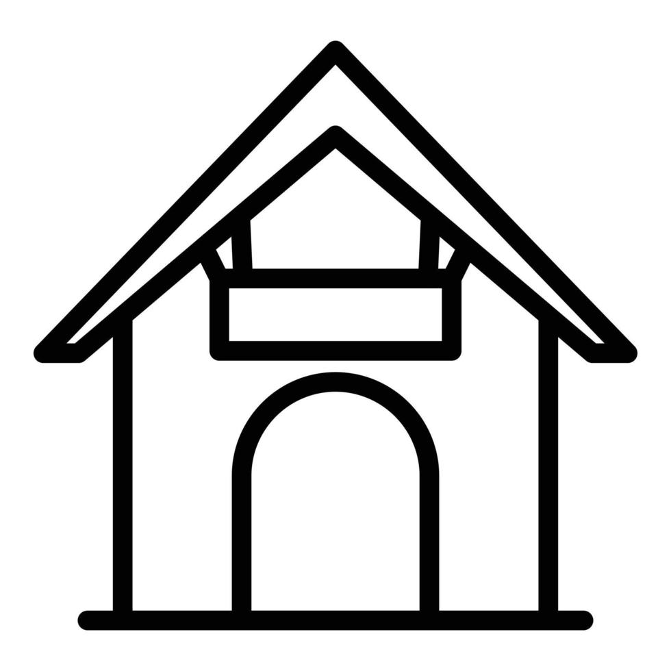 Doghouse icon outline vector. Dog house vector