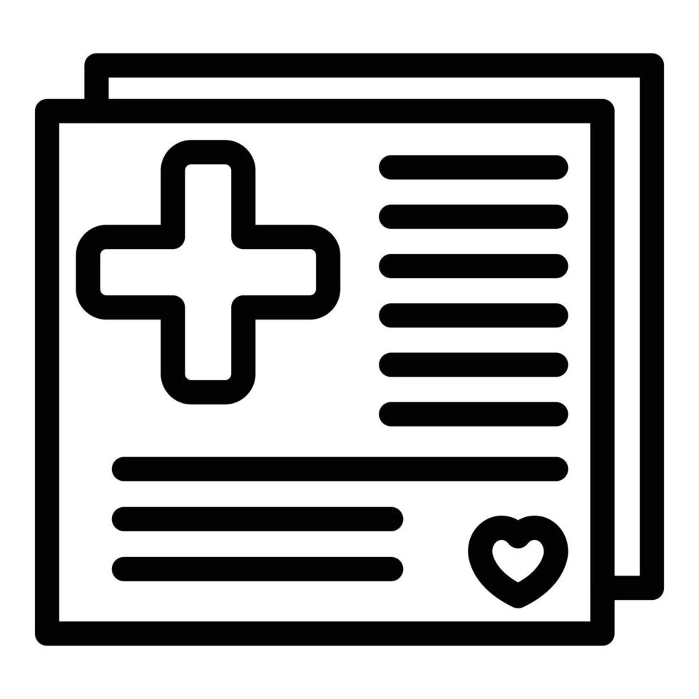 Medical card icon outline vector. Health insurance vector