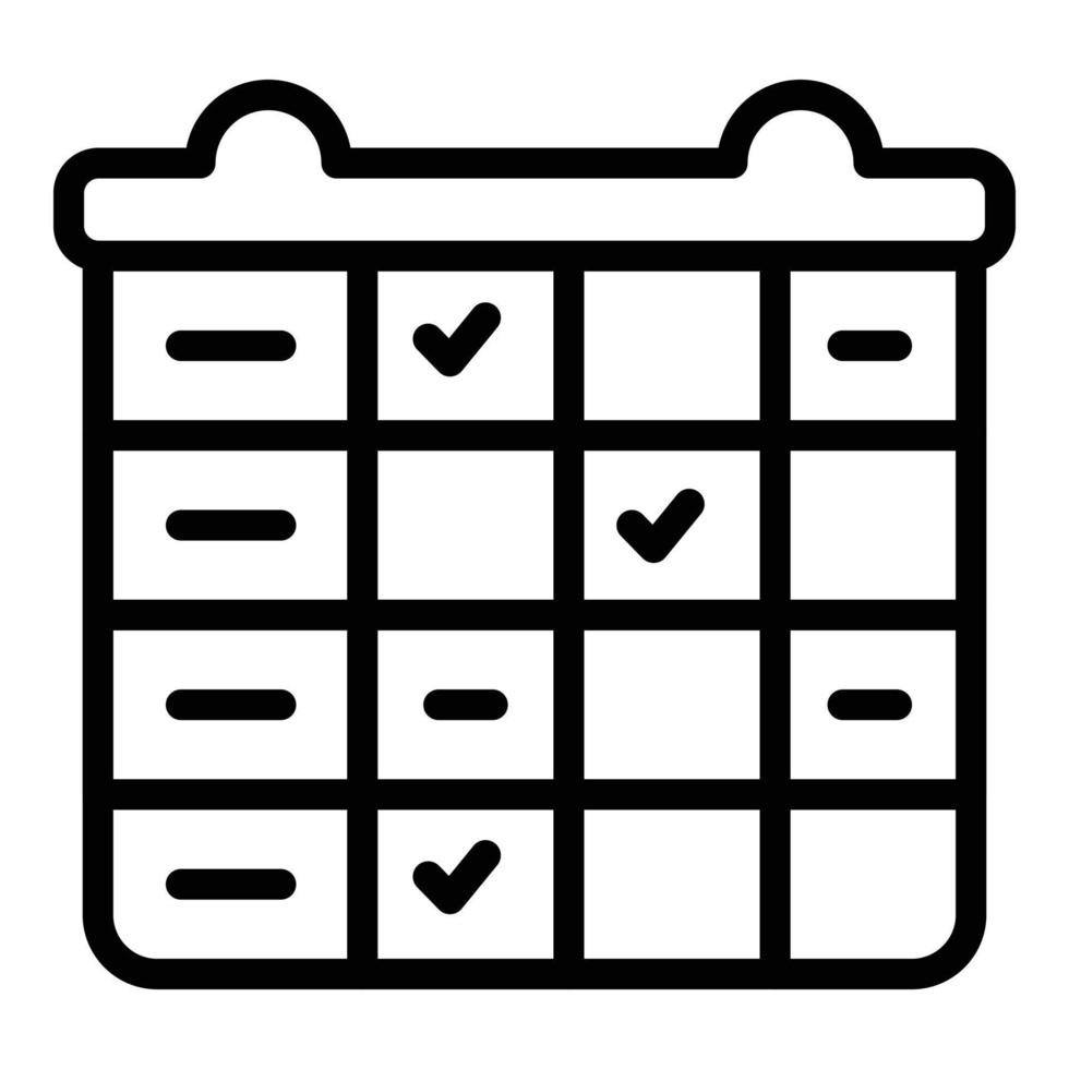 School schedule icon outline vector. Week timetable vector