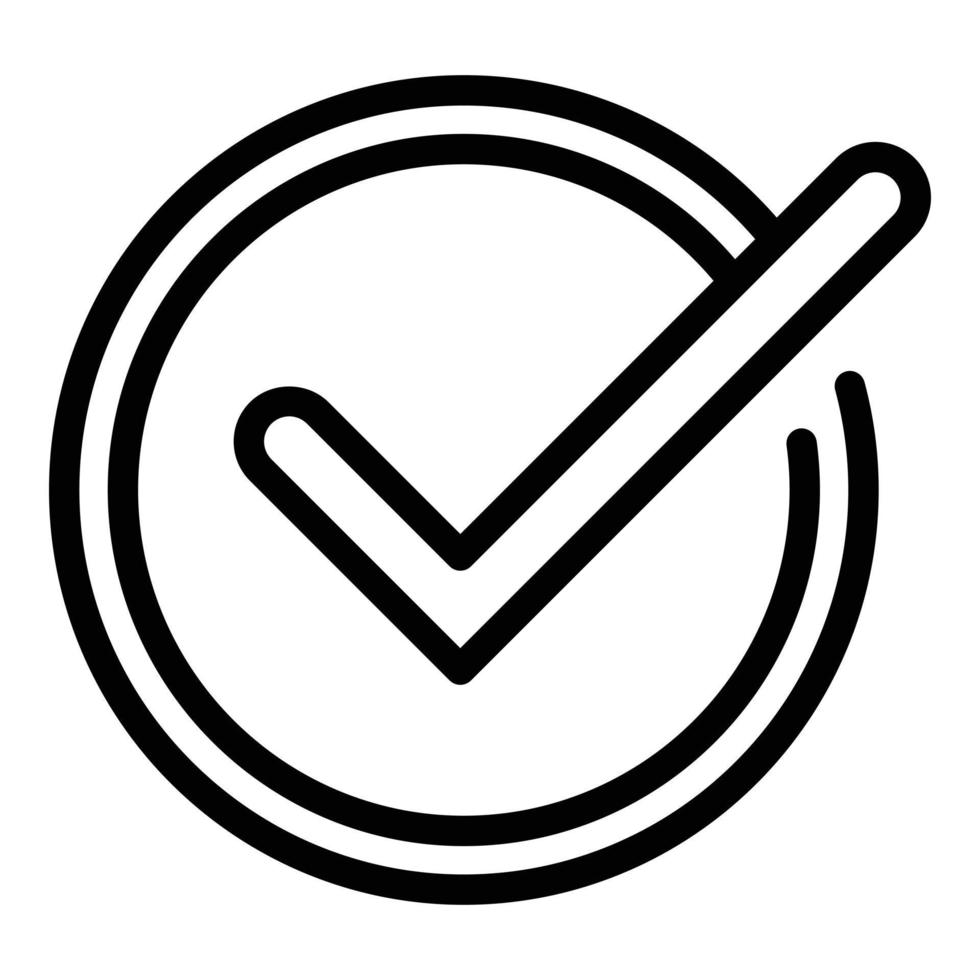 Voting tick icon outline vector. Ballot vote vector