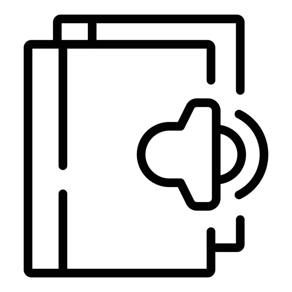 Audio learning icon outline vector. Online education vector