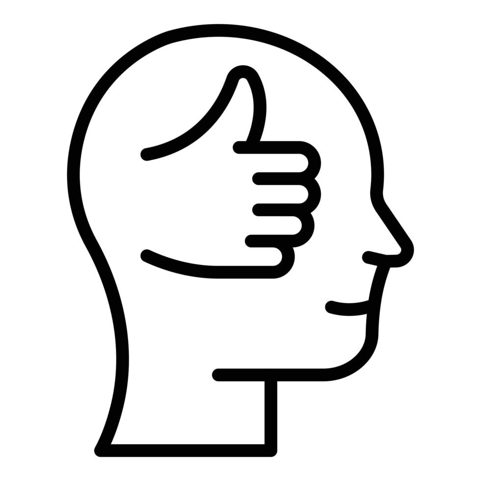 Narcissism thumb up icon, outline style vector