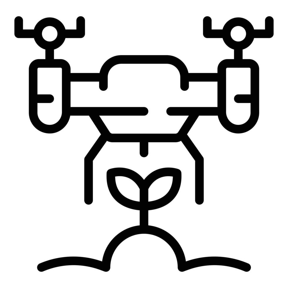 icono de rociador de drones, estilo de contorno vector