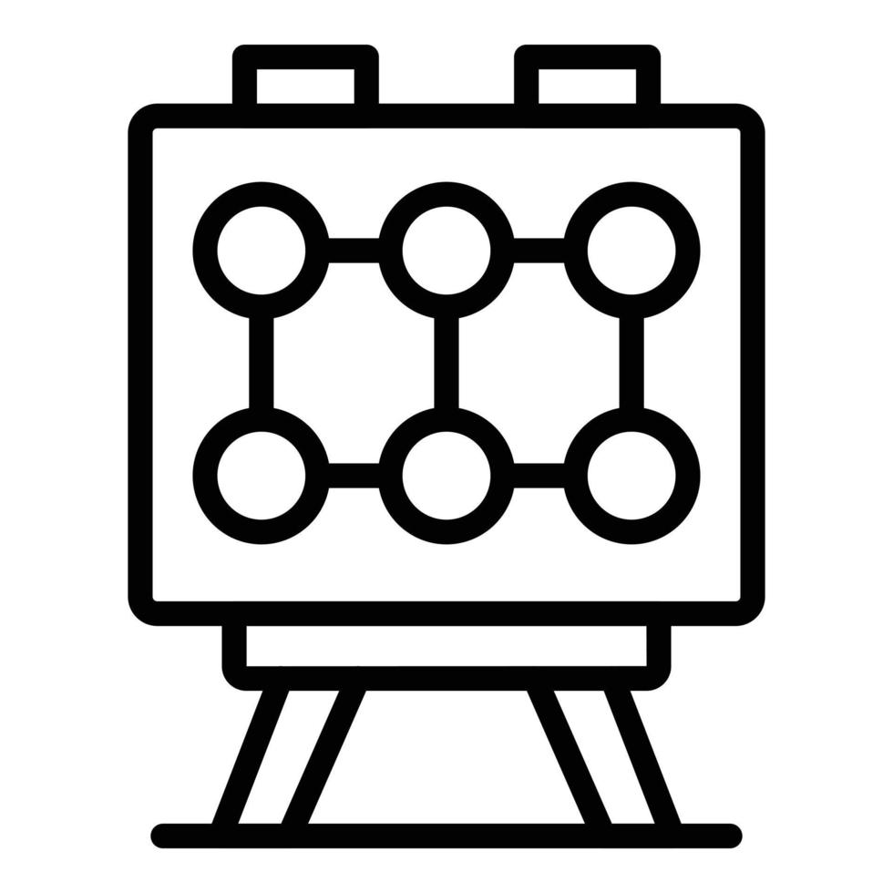 School desk icon, outline style vector
