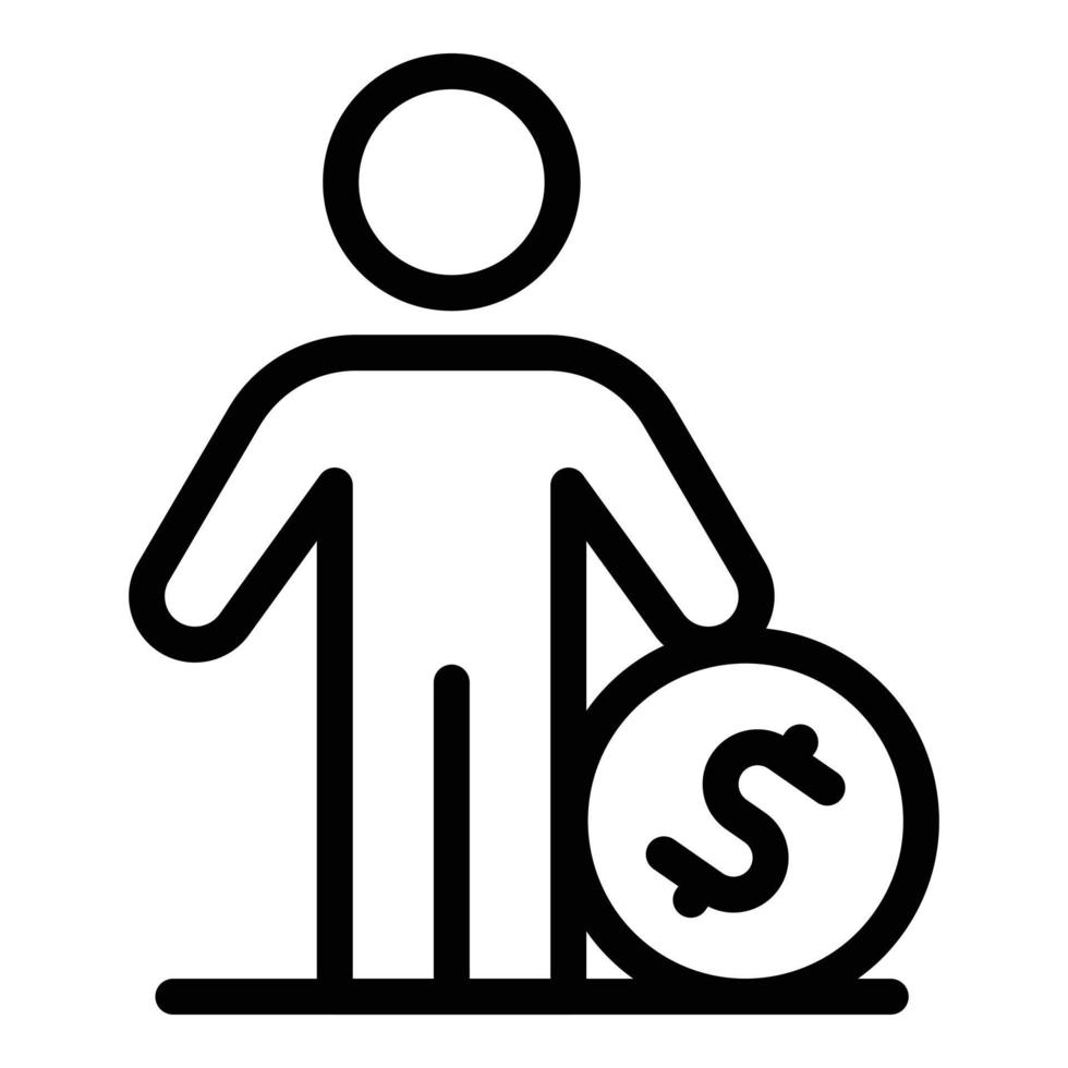 Man keep money icon outline vector. Bank payment vector