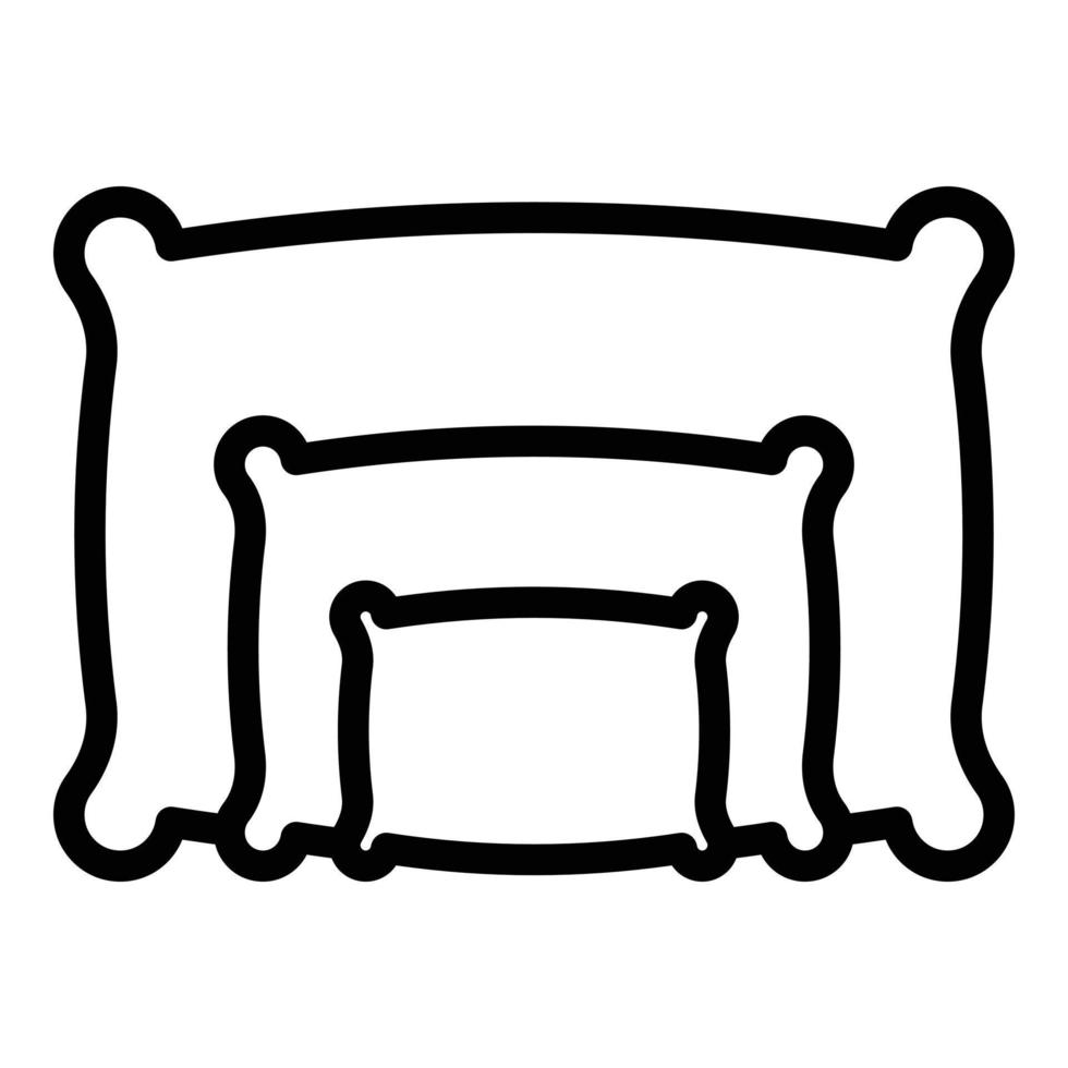 Perfectionism pillows icon, outline style vector