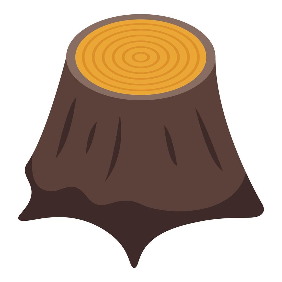 Wood tree icon, isometric style vector