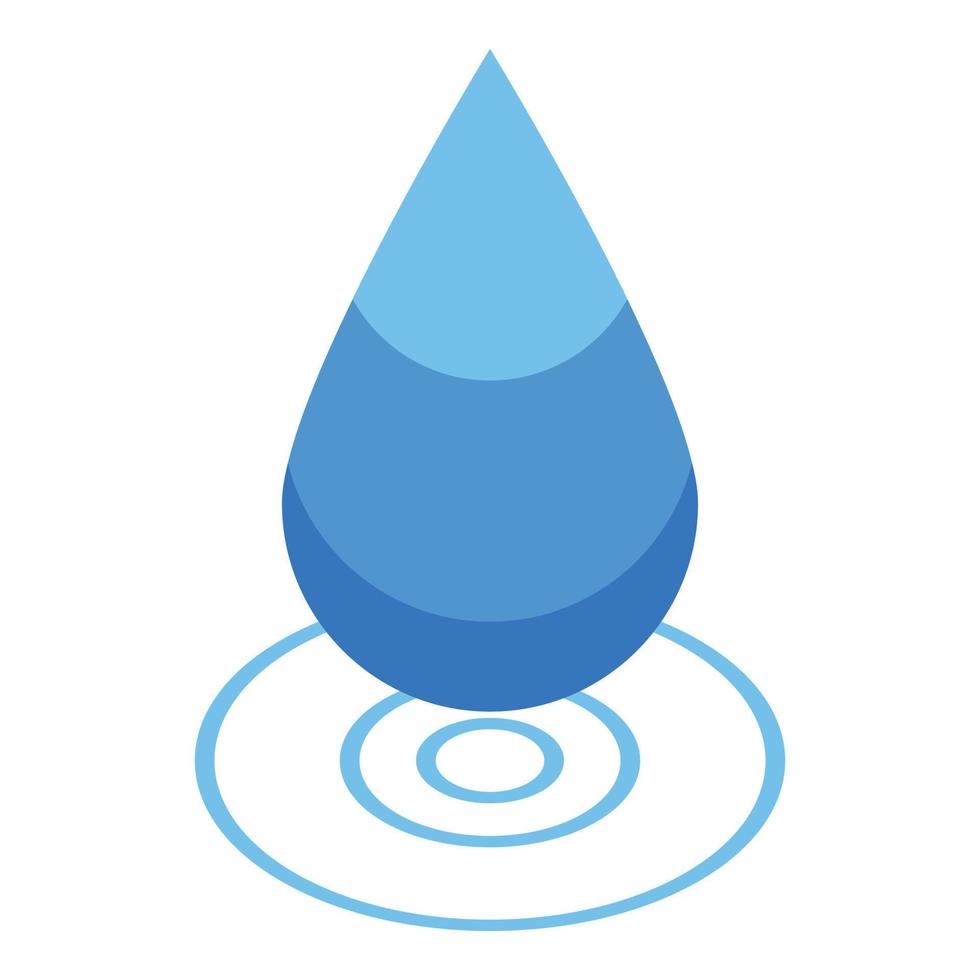 Hydro power drop icon, isometric style vector