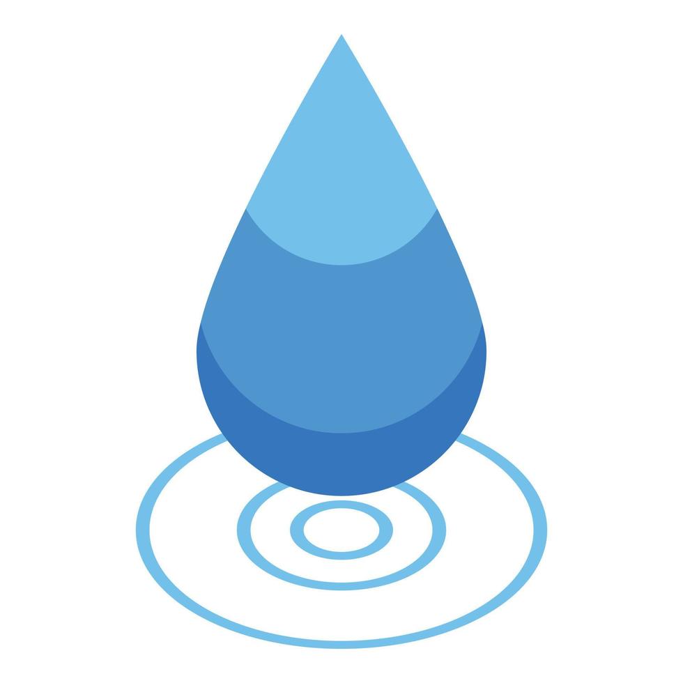 Hydro power drop icon, isometric style vector