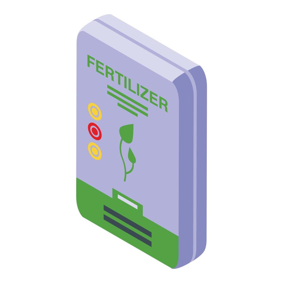 Eco fertilizer icon, isometric style vector