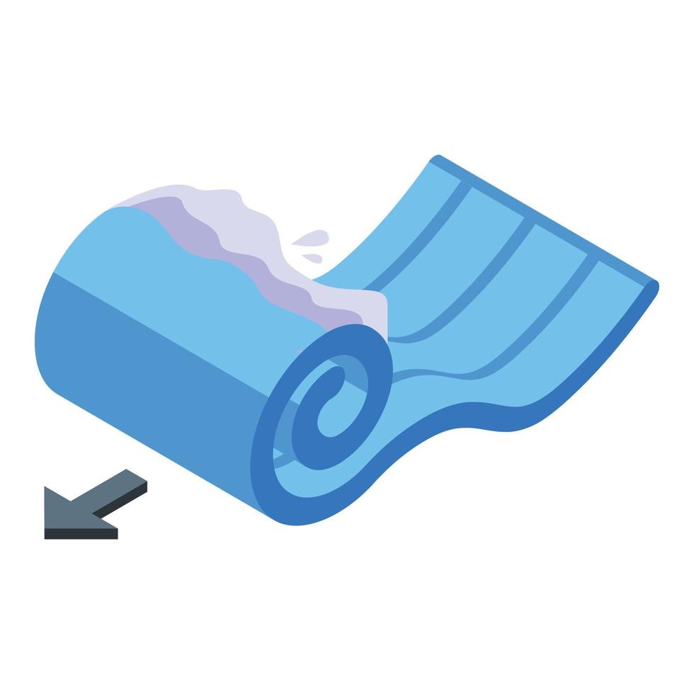 Aqua power icon, isometric style vector