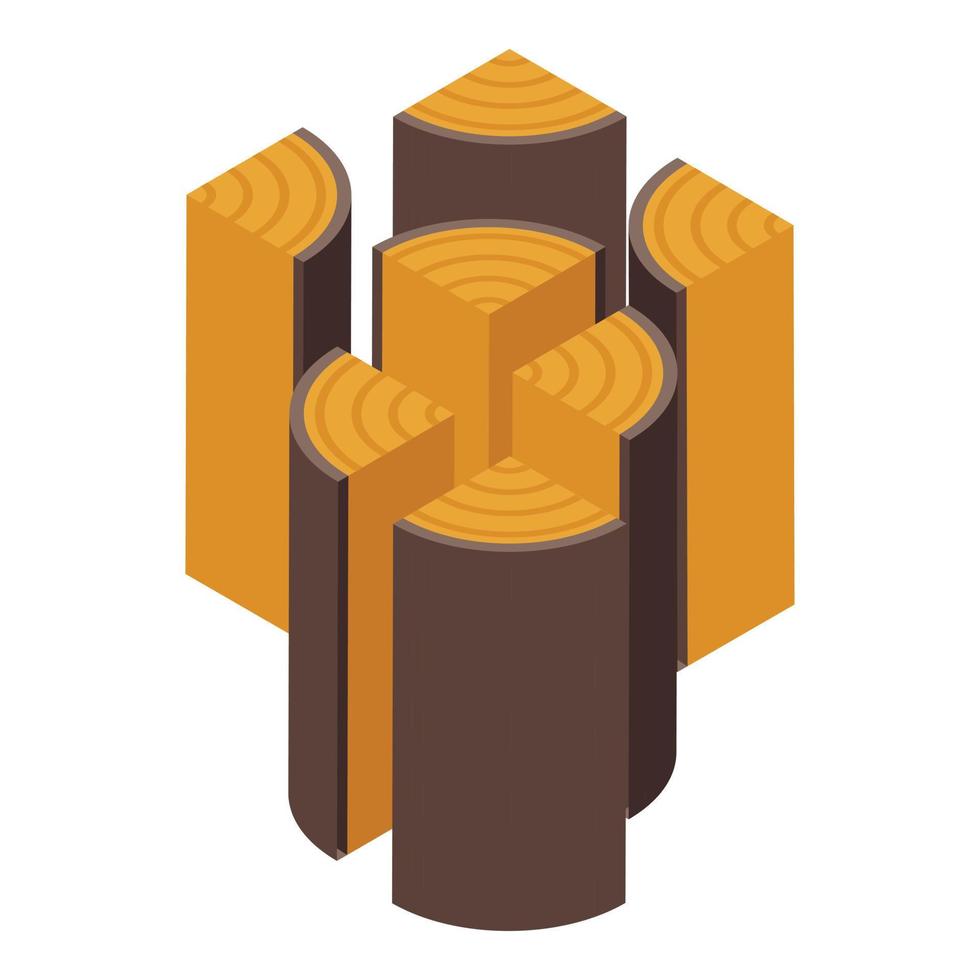 Natural wood icon, isometric style vector