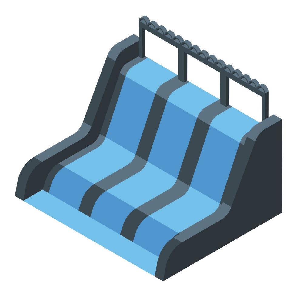 Aqua power dam icon, isometric style vector