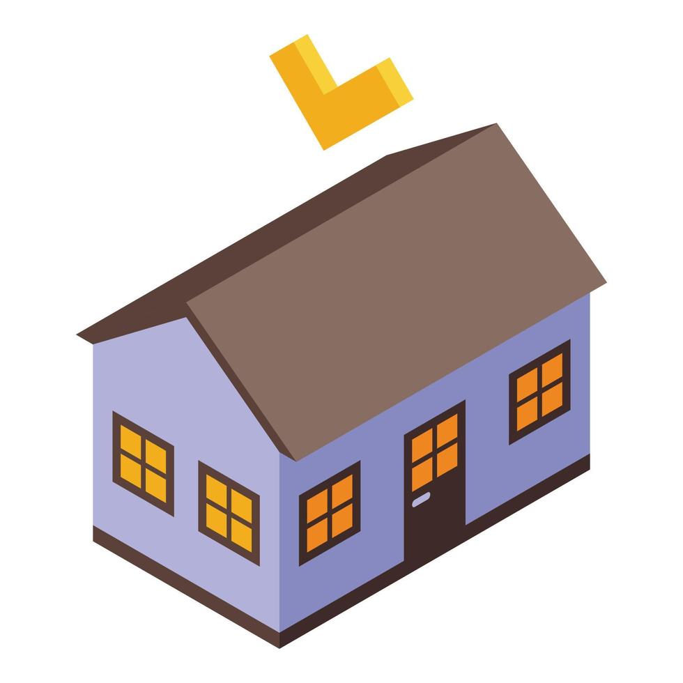 Hydro power house icon, isometric style vector