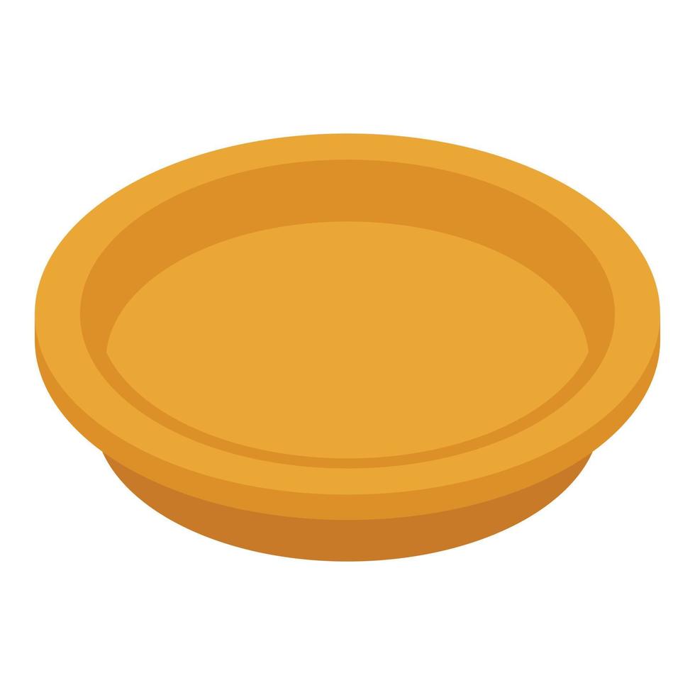 Eco paper plate icon, isometric style vector