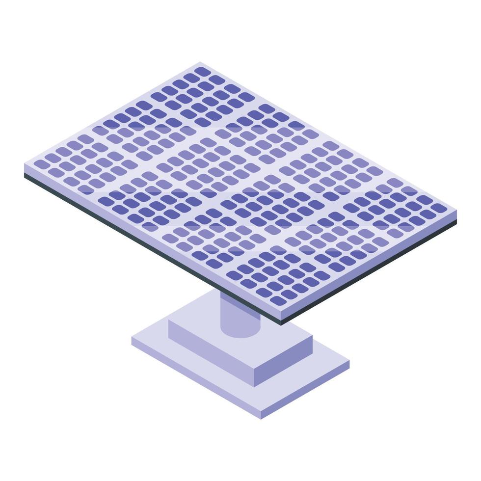 Solar panel icon, isometric style vector