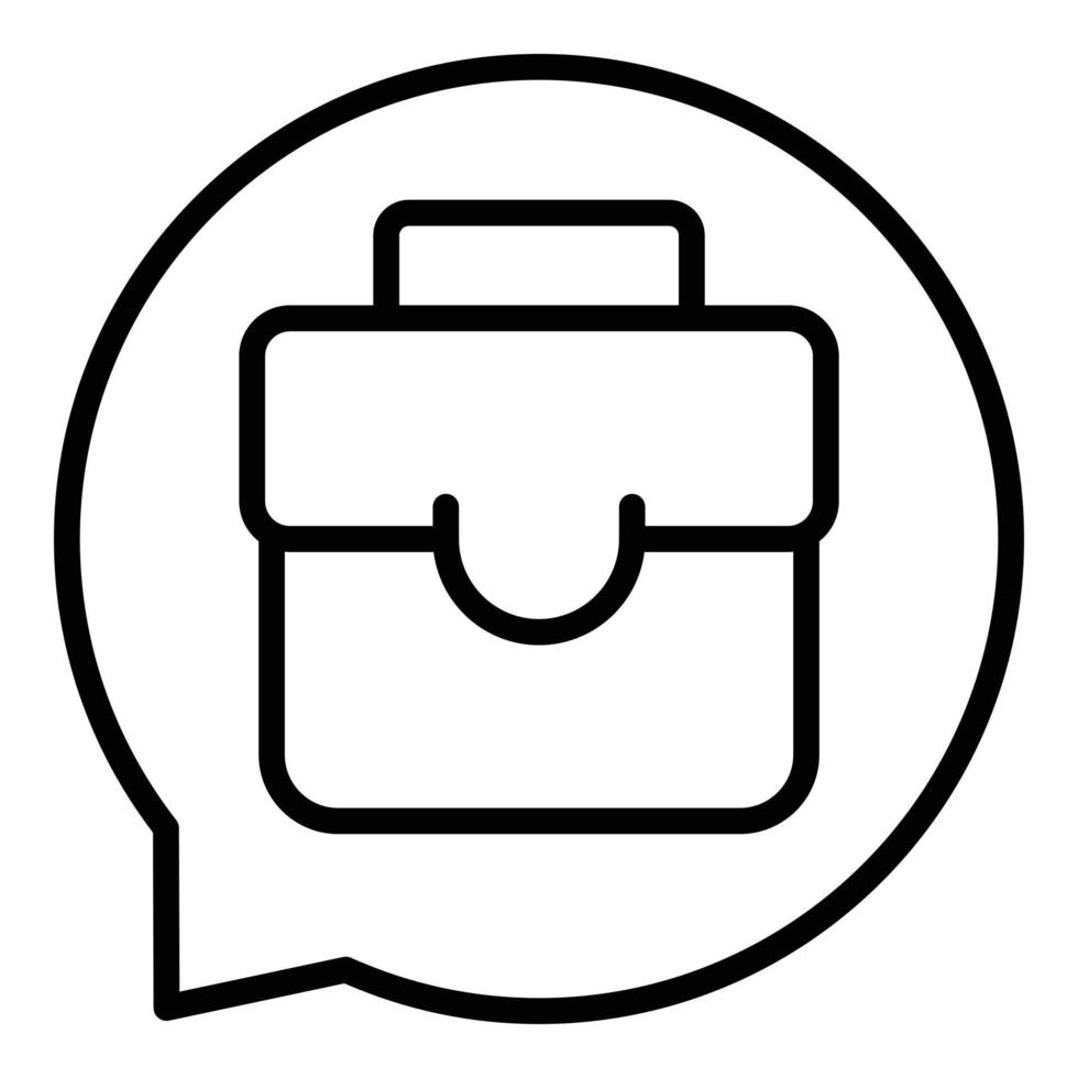 Chat suitcase icon outline vector. Work job vector