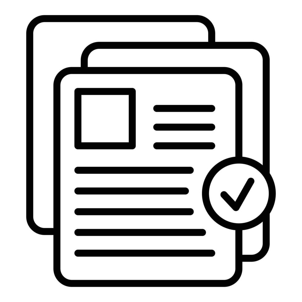 Job documents icon outline vector. Business document vector