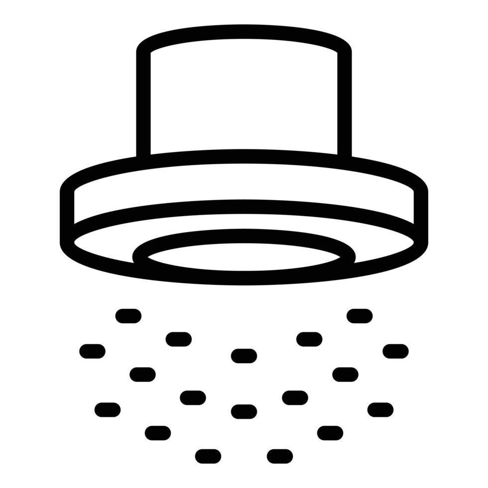 Shower head splash icon, outline style vector