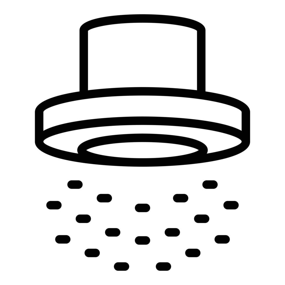 Shower head splash icon, outline style vector