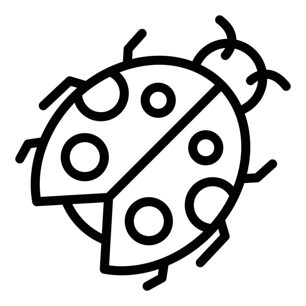 Ladybird icon, outline style vector