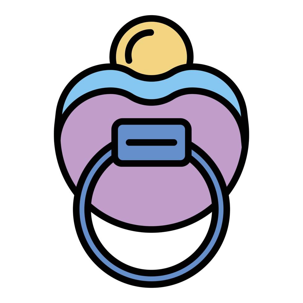Baby nipple icon color outline vector