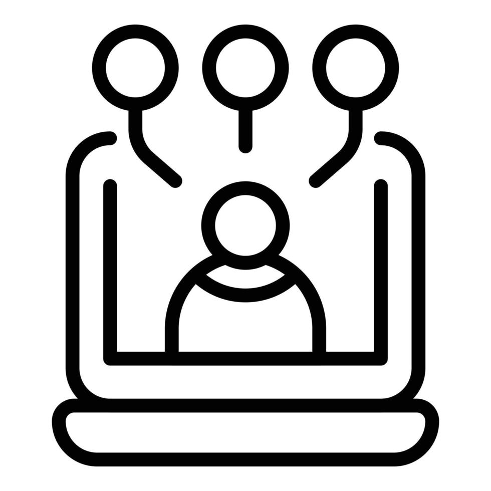 Video class icon outline vector. Online teacher vector