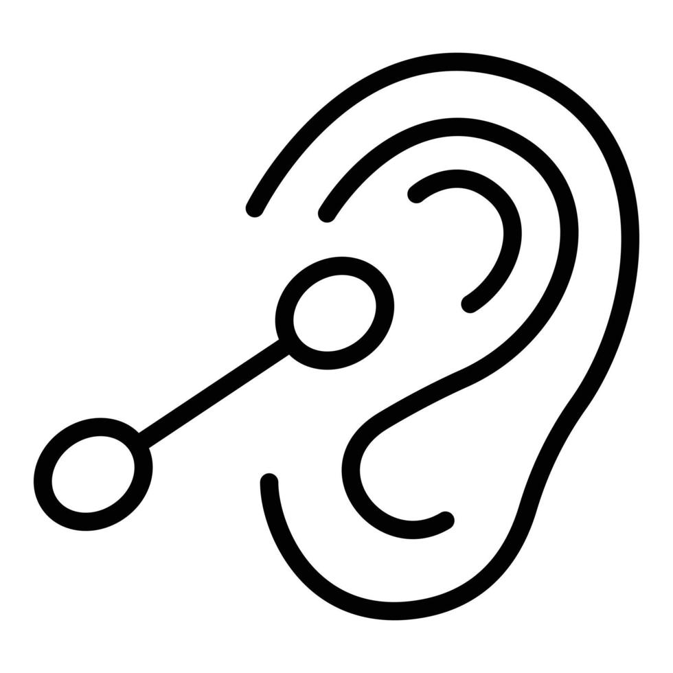 icono de oído limpio, estilo de esquema vector