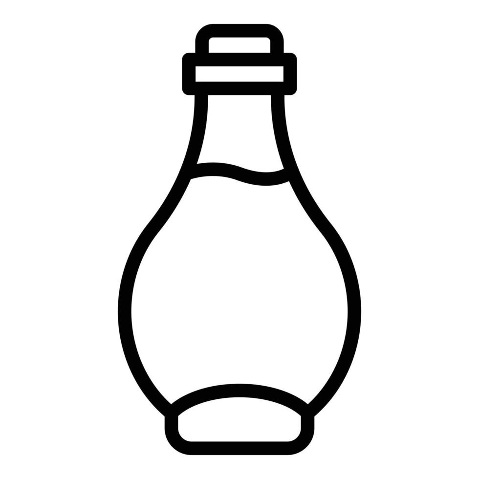 icono de botella de aceite de cosméticos coreanos, estilo de contorno vector