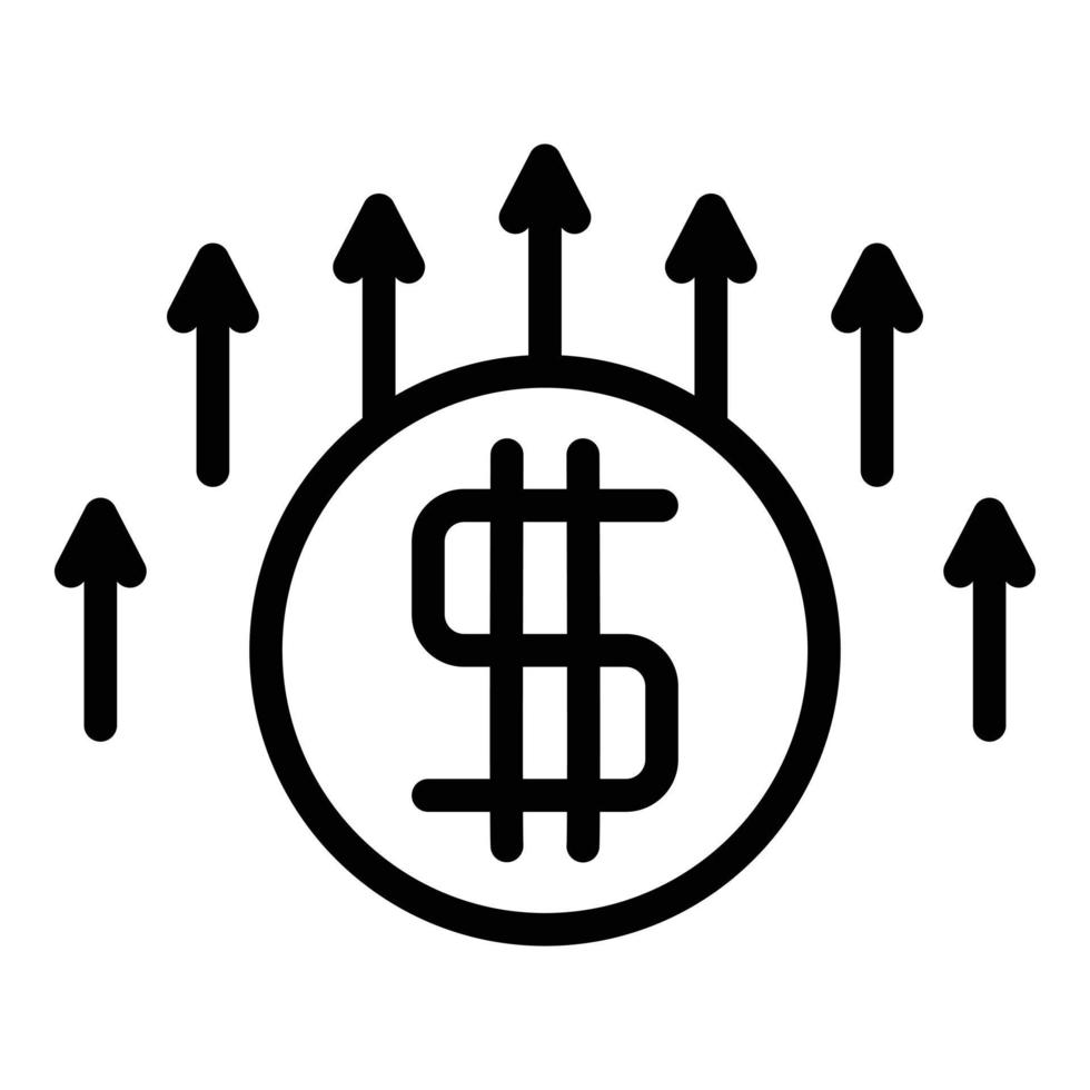 Money grow up icon outline vector. Virtual time vector