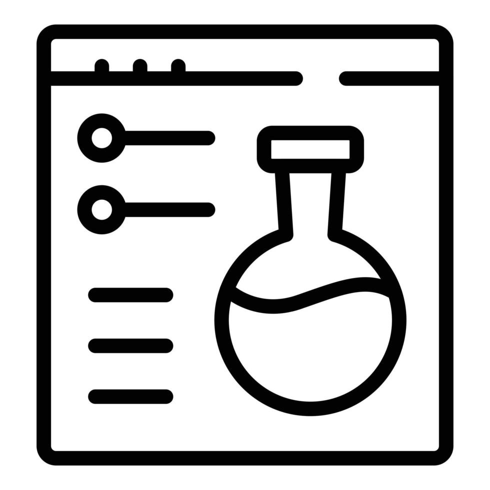 Online chemistry icon outline vector. Study class vector