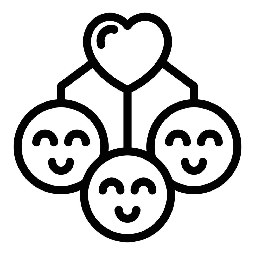 Lovely family icon outline vector. Happy fun vector
