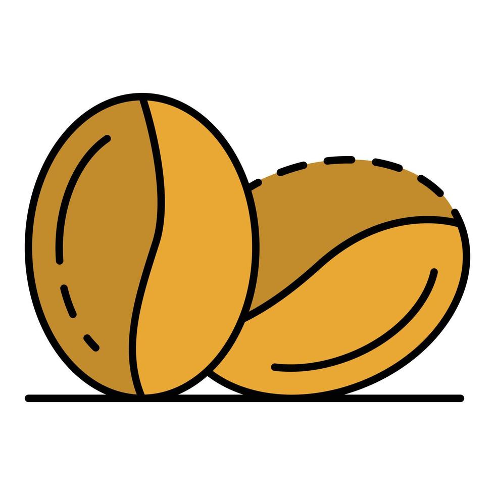 Coffee beans icon color outline vector