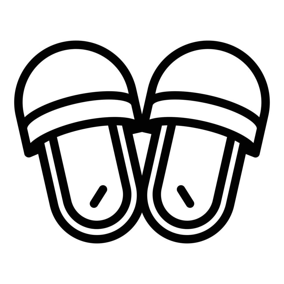 icono de material de zapatillas de casa, estilo de esquema vector