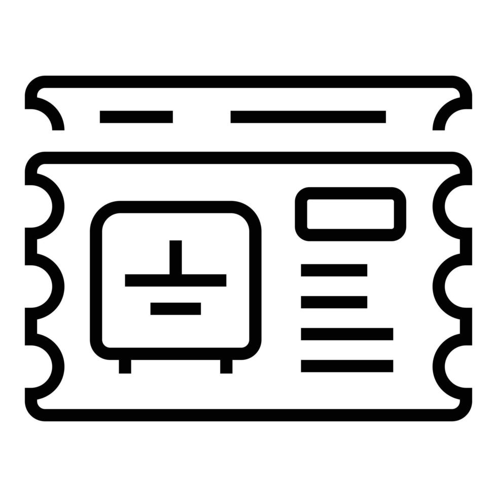 Metro carton ticket icon, outline style vector