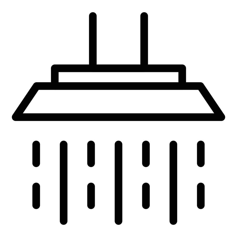 icono de elemento de cabezal de ducha, estilo de contorno vector