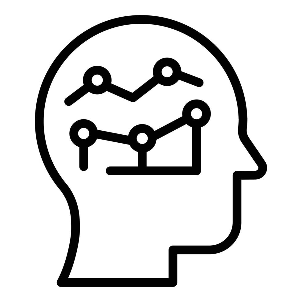 Brain insight icon outline vector. Mind brainstorm vector