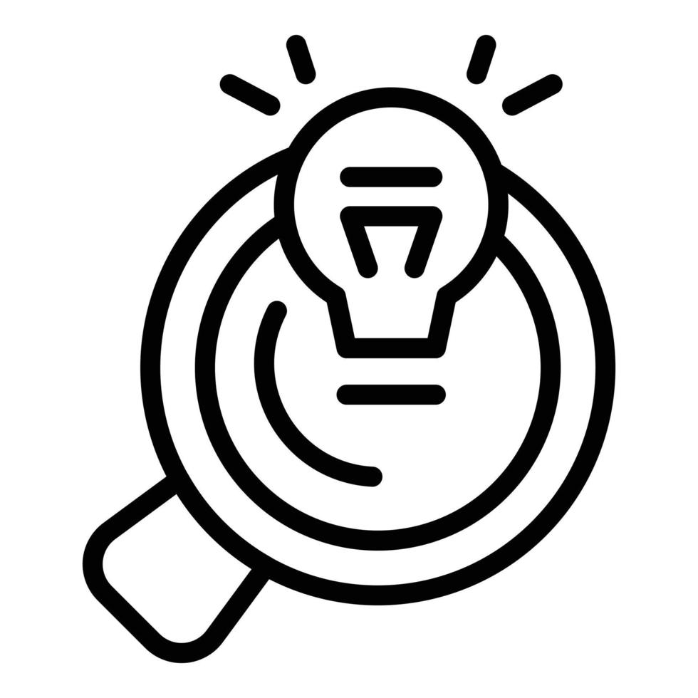 Search bulb idea icon outline vector. Business people vector