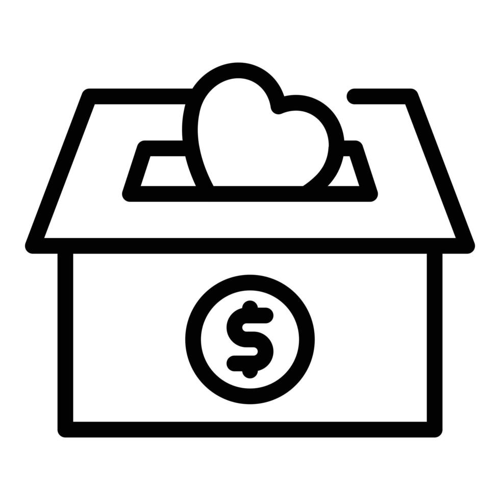 Charity box icon outline vector. Donate love vector