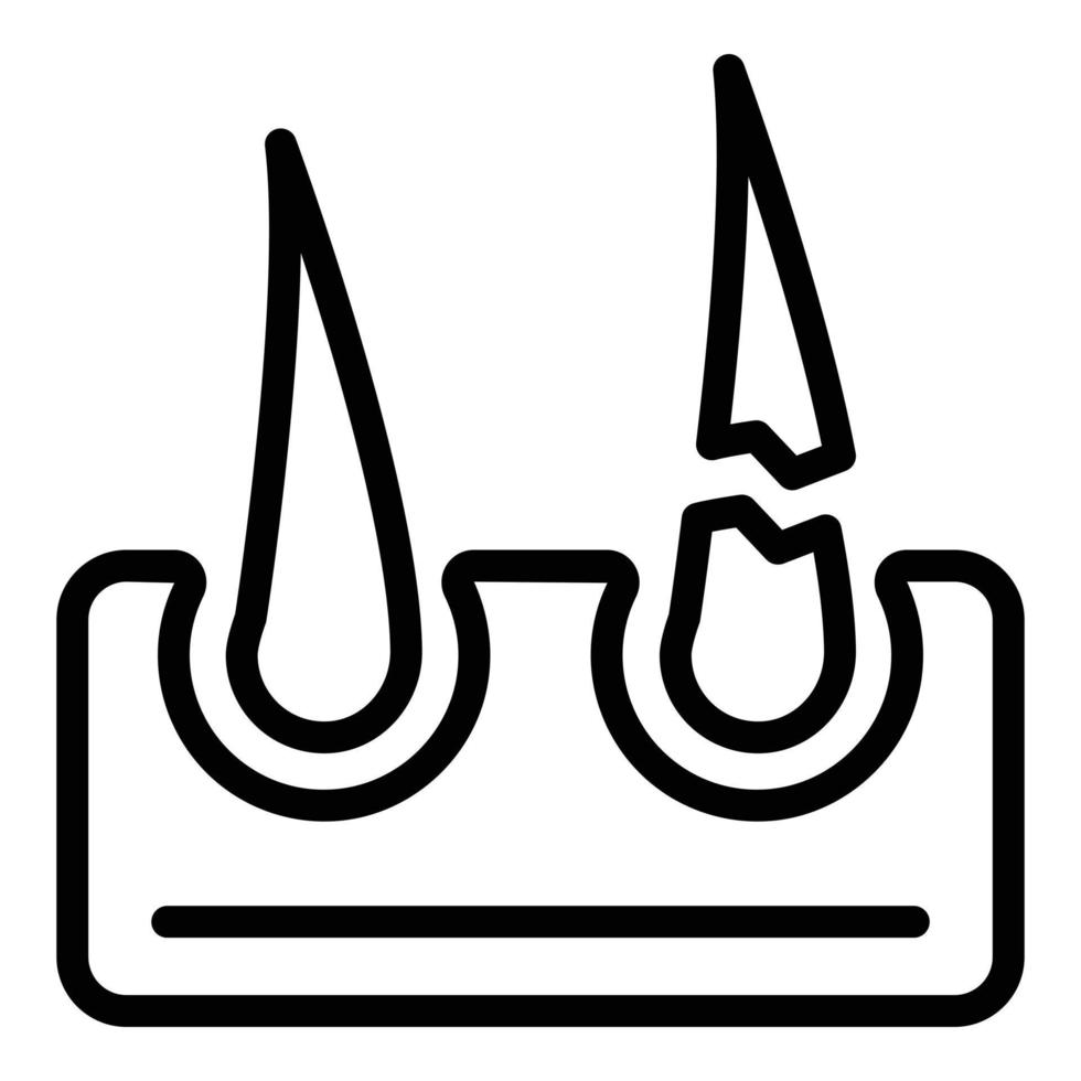 Curly hair broken icon, outline style vector