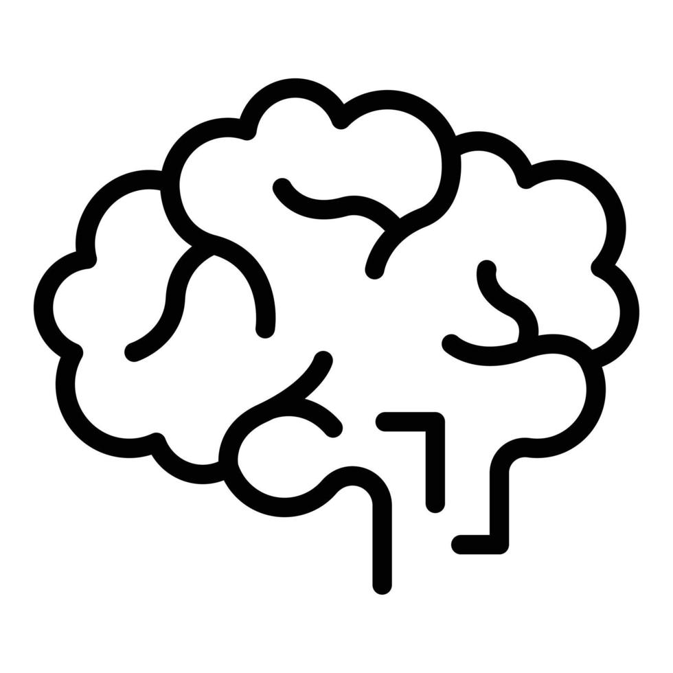 Brainstorming icon outline vector. Brain group vector