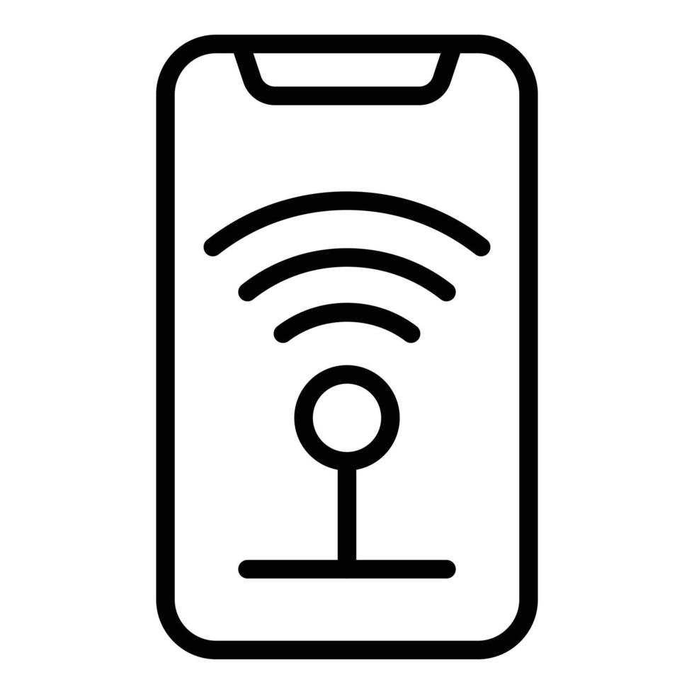 Wifi phone internet icon, outline style vector