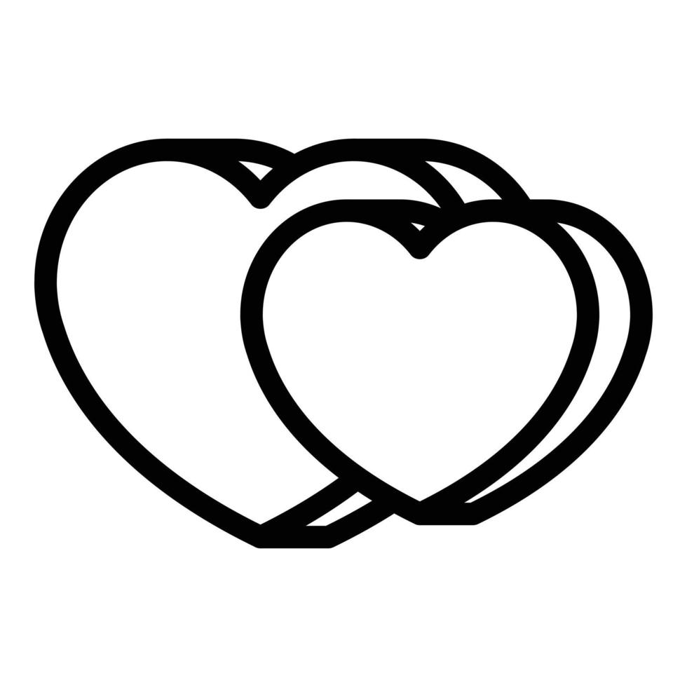 vector de contorno de icono de corazones sanos. mantener el corazón