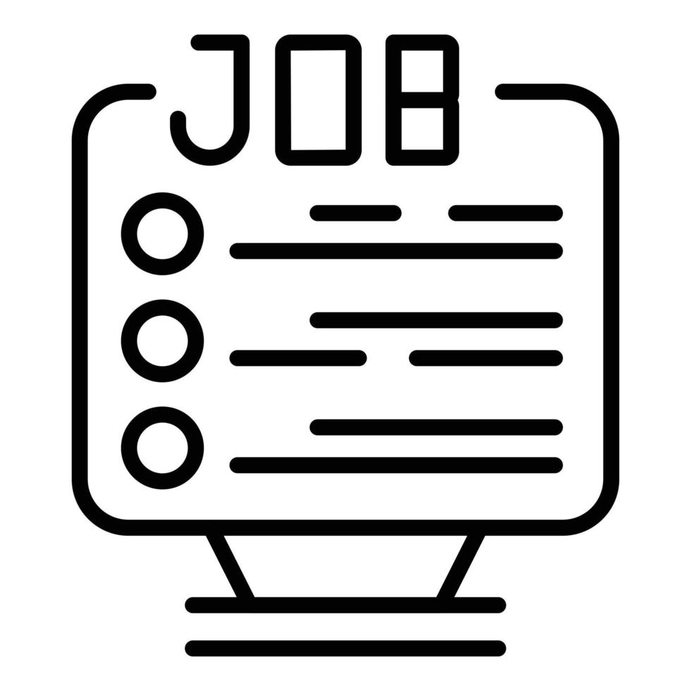 Online job icon outline vector. Video interview vector