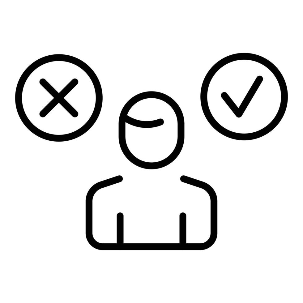 Person ambiguity icon outline vector. Vuca world vector