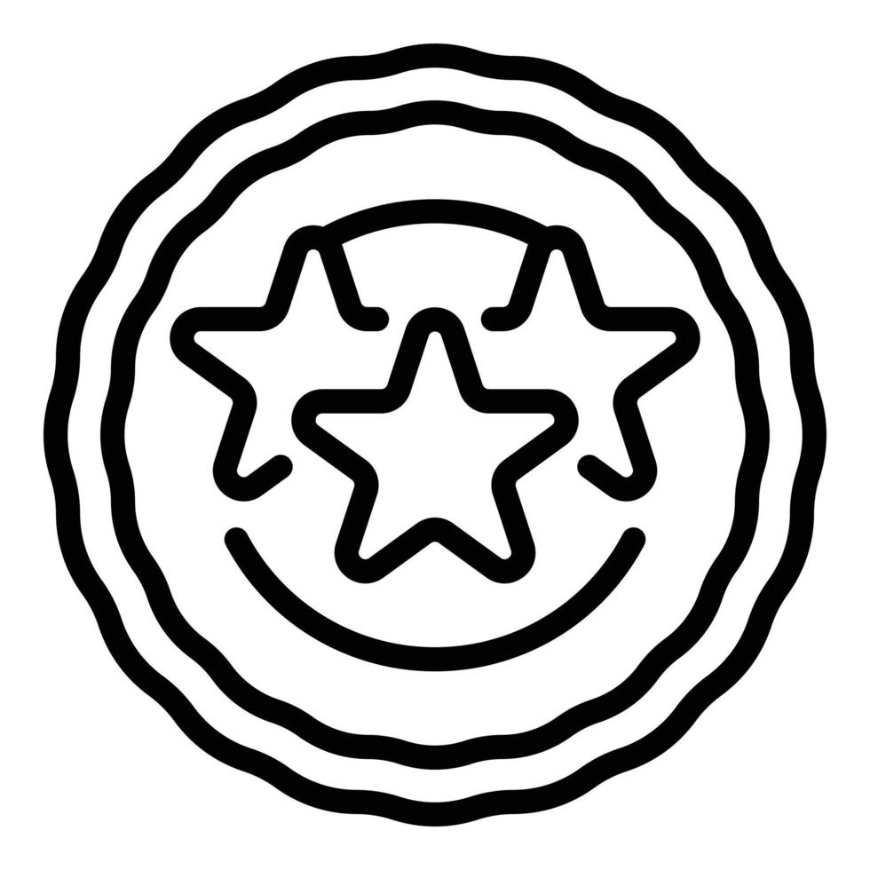 Emblem icon outline vector. Round badge vector