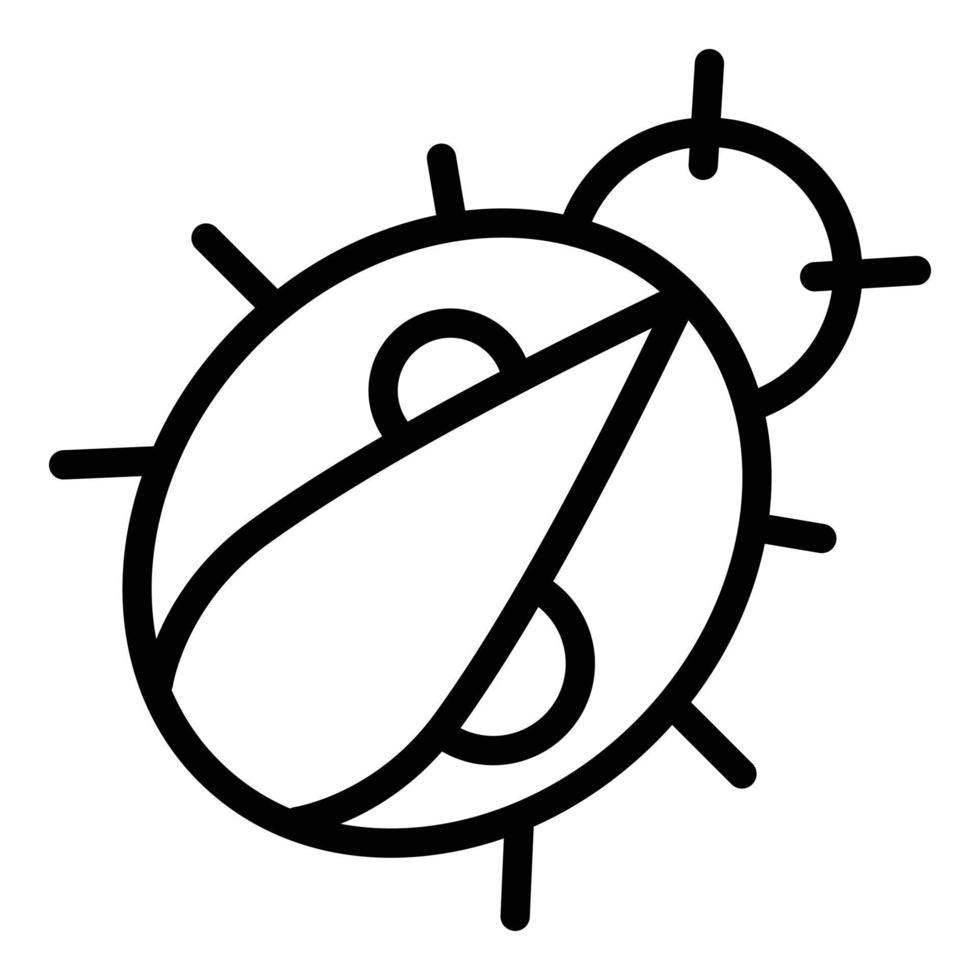 Ladybird wings icon, outline style vector